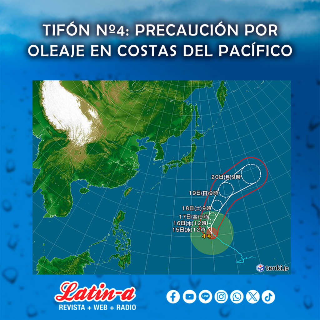 TIFÓN Nº4: PRECAUCIÓN POR OLEAJE EN COSTAS DEL PACÍFICO