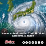 Actualización del Tifón N.º 6 (JANGMI): avanza hacia el este de Japón