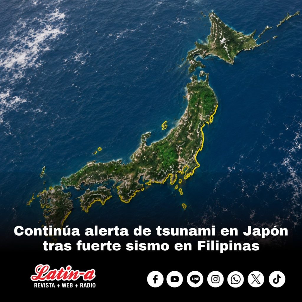 Continúa alerta de tsunami en Japón tras fuerte sismo en Filipinas 