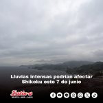 Lluvias intensas podrían afectar Shikoku este 7 de junio