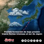 Posible formación de baja presión traerá lluvias intensas al sur de Japón