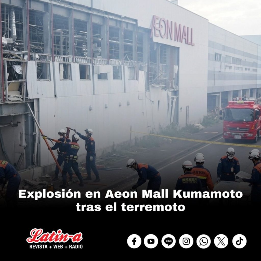 Explosión en Aeon Mall Kumamoto tras el terremoto