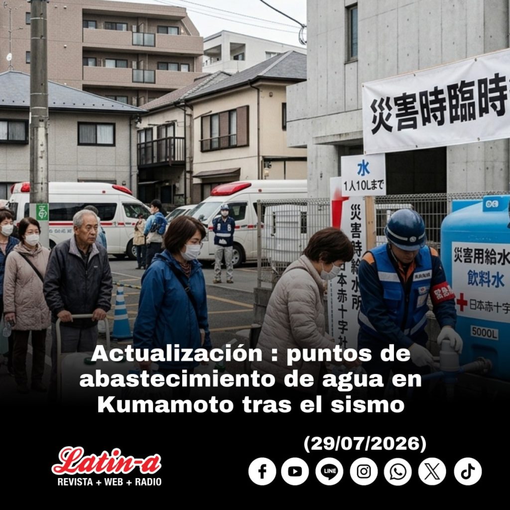 Actualización: puntos de abastecimiento de agua en Kumamoto tras el sismo