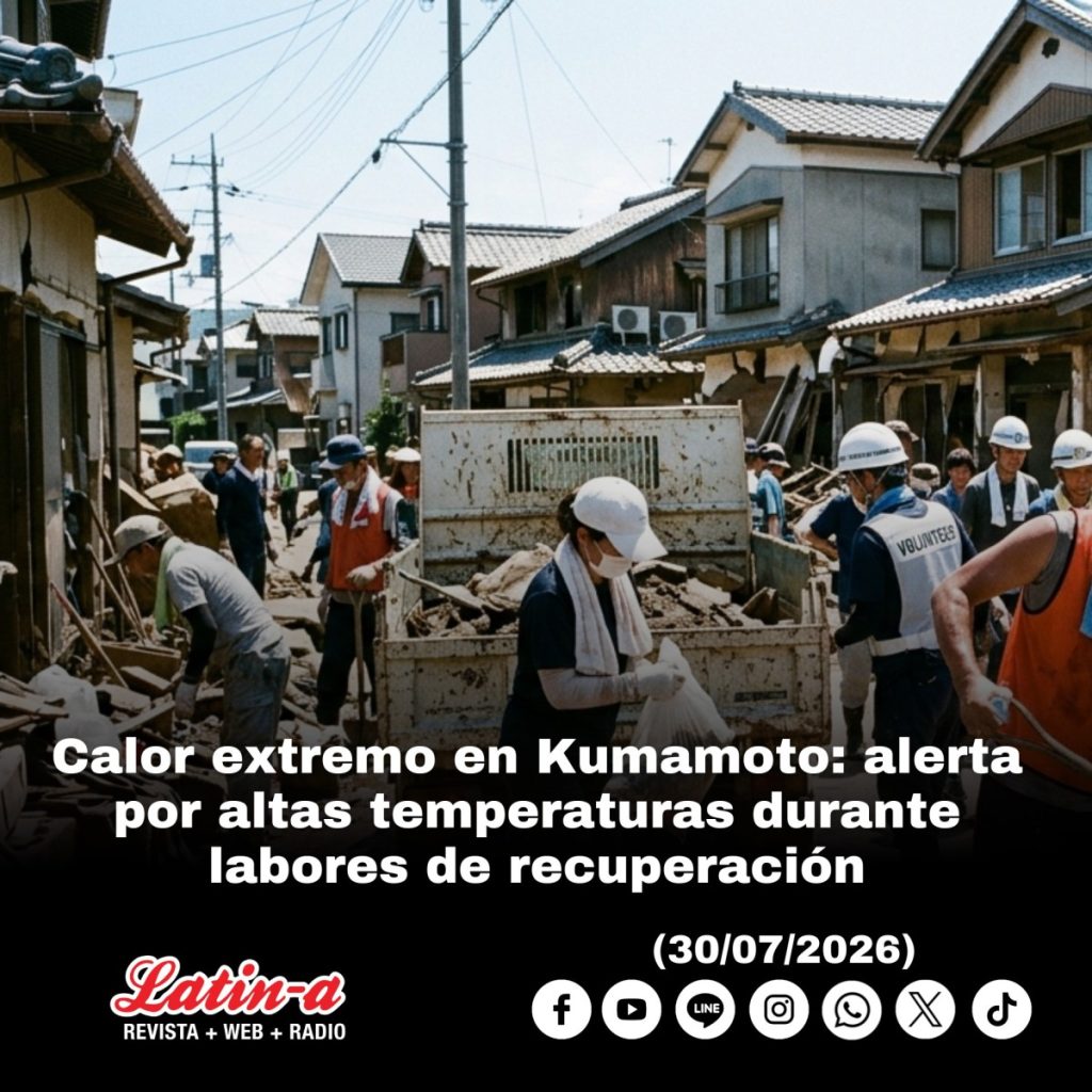 Calor extremo en Kumamoto: alerta por altas temperaturas durante labores de recuperación