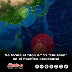 Se forma el tifón n.º 11 “Haishen” en el Pacífico occidental