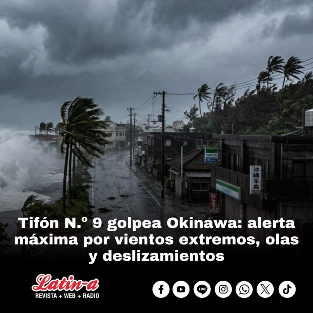 Tifón N.º 9 golpea Okinawa: alerta máxima por vientos extremos, olas y deslizamientos