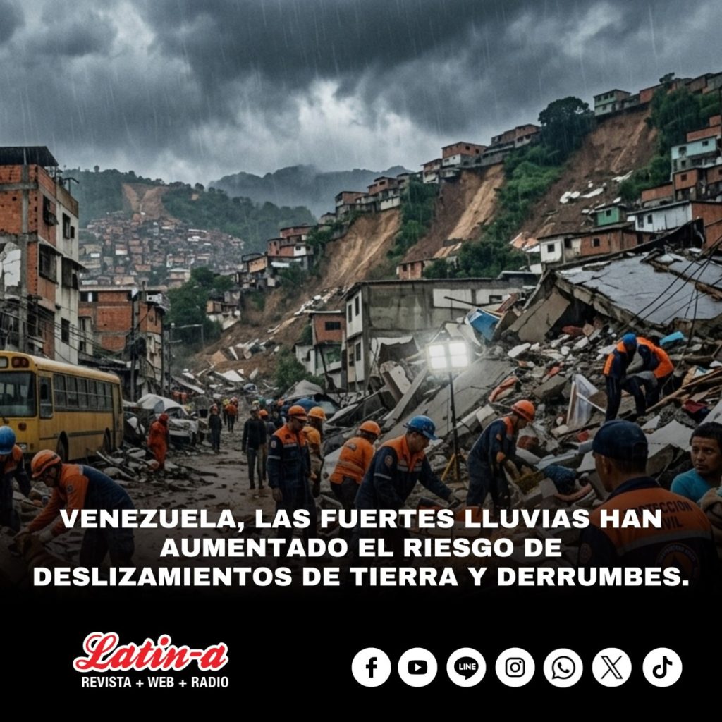 EN LAS ZONAS AFECTADAS POR EL TERREMOTO EN VENEZUELA, EXISTE RIESGO DE DESLIZAMIENTOS DE TIERRA Y DERRUMBES DE EDIFICIOS DEBIDO A LAS FUERTES LLUVIAS.