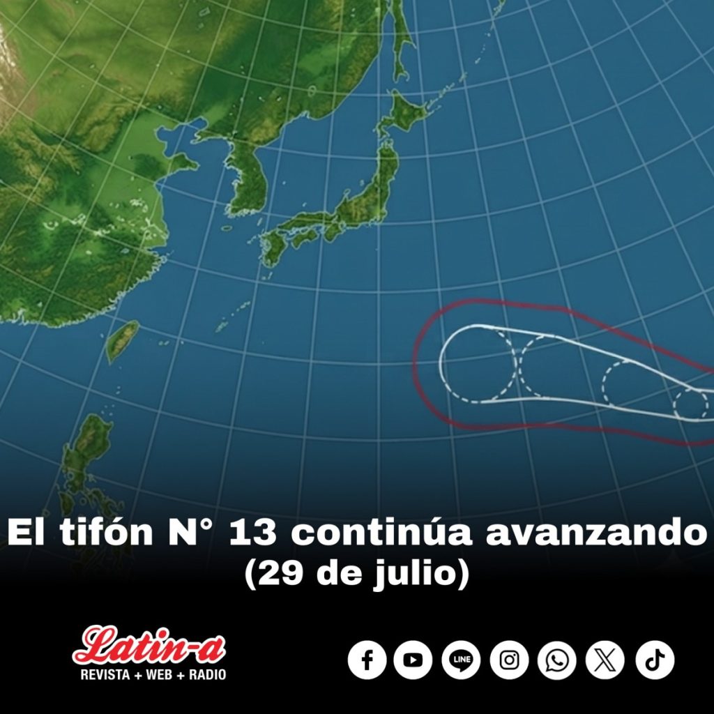 El tifón N° 13 continúa avanzando
