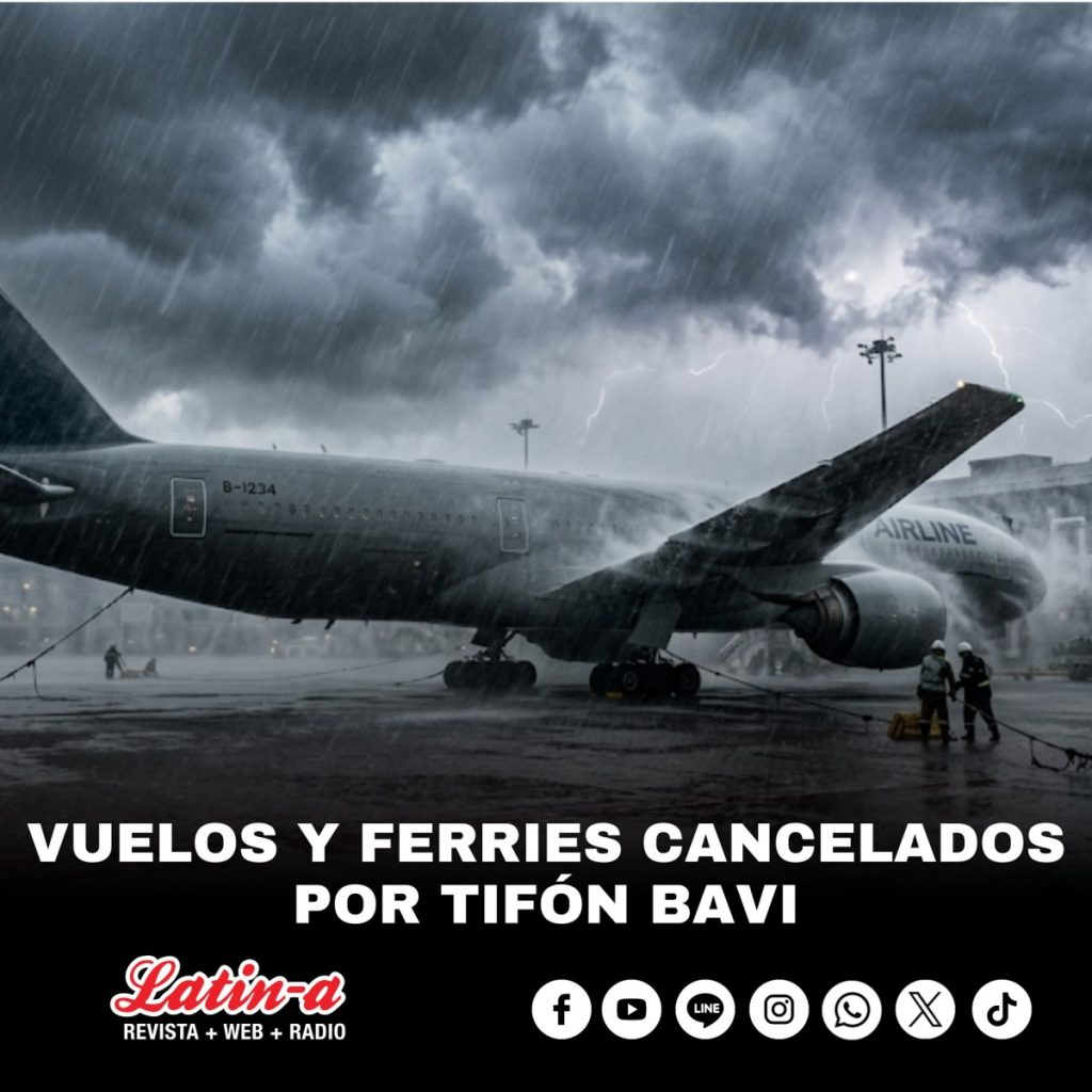 VUELOS Y FERRIES CANCELADOS POR TIFÓN BAVI