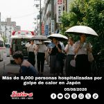 Más de 9,000 personas hospitalizadas por golpe de calor en Japón; Kumamoto también registra aumento tras el terremoto