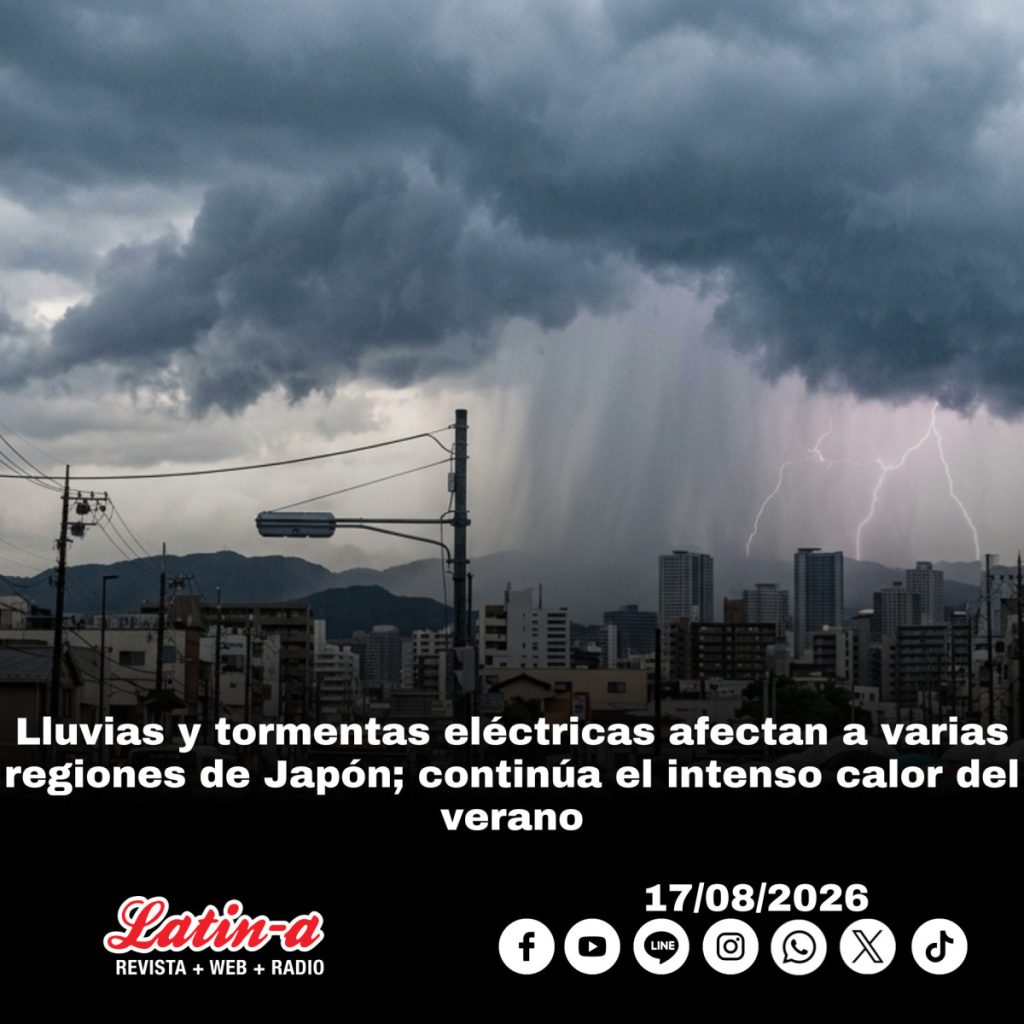 Lluvias y tormentas eléctricas afectan a varias regiones de Japón; continúa el intenso calor del verano