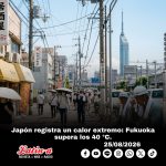 Japón registra un calor extremo: Fukuoka supera los 40 °C.