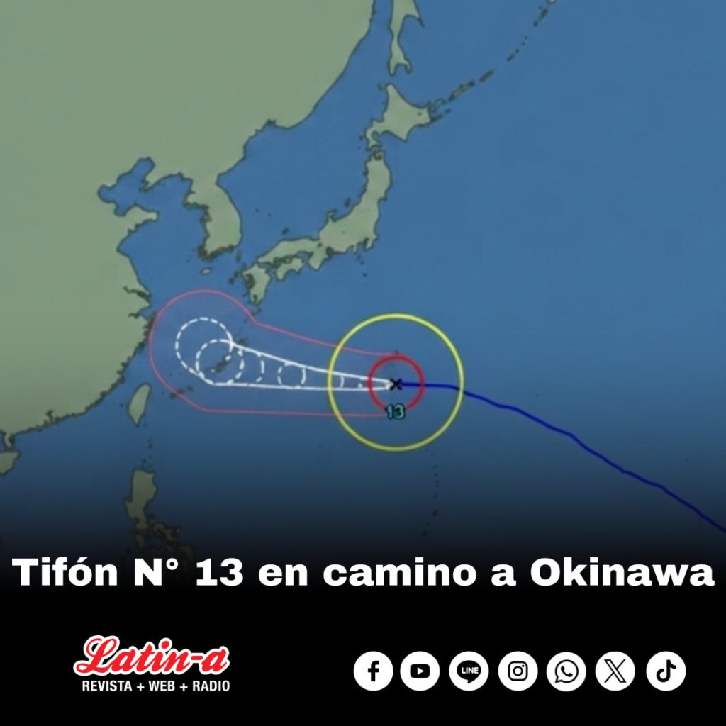 Tifón N° 13 en camino a Okinawa