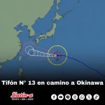 Tifón N° 13 en camino a Okinawa