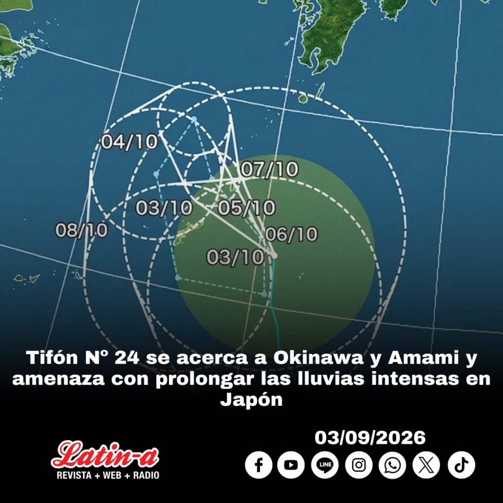 Tifón Nº 24 se acerca a Okinawa y Amami y amenaza con prolongar las lluvias intensas en Japón