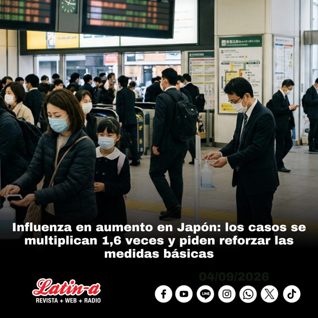 Influenza en aumento en Japón: los casos se multiplican 1,6 veces y piden reforzar las medidas básicas