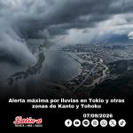 Alerta máxima por lluvias en Tokio y otras zonas de Kanto y Tohoku