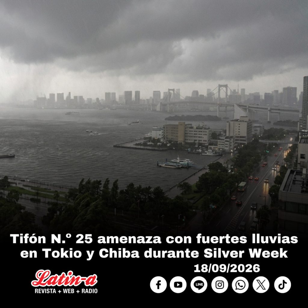Tifón N.º 25 amenaza con fuertes lluvias en Tokio y Chiba durante Silver Week