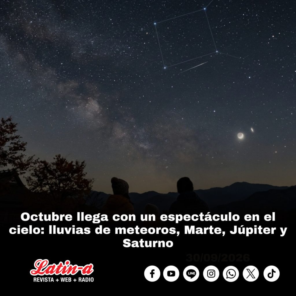 Octubre llega con un espectáculo en el cielo: lluvias de meteoros, Marte, Júpiter y Saturno