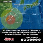 El tifón Champi se acerca a Okinawa y podría avanzar hacia Kyushu: alertan por vientos violentos y lluvias intensas