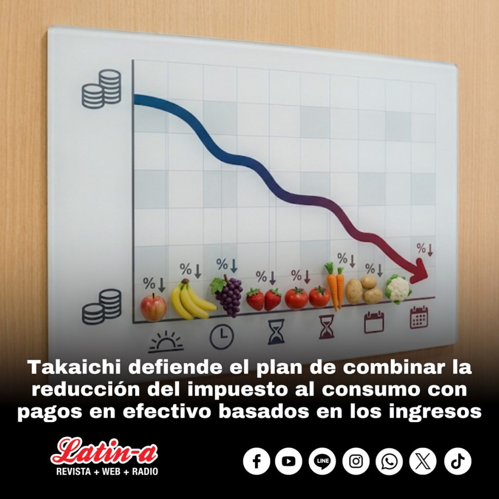 Takaichi defiende el plan de combinar la reducción del impuesto al consumo con pagos en efectivo basados ​​en los ingresos