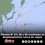 Tifones N° 27; 28 y 29 continúan su desplazamiento cerca de Japón