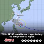 Tifón N° 30 cambia su trayectoria y se dirige hacia Japón
